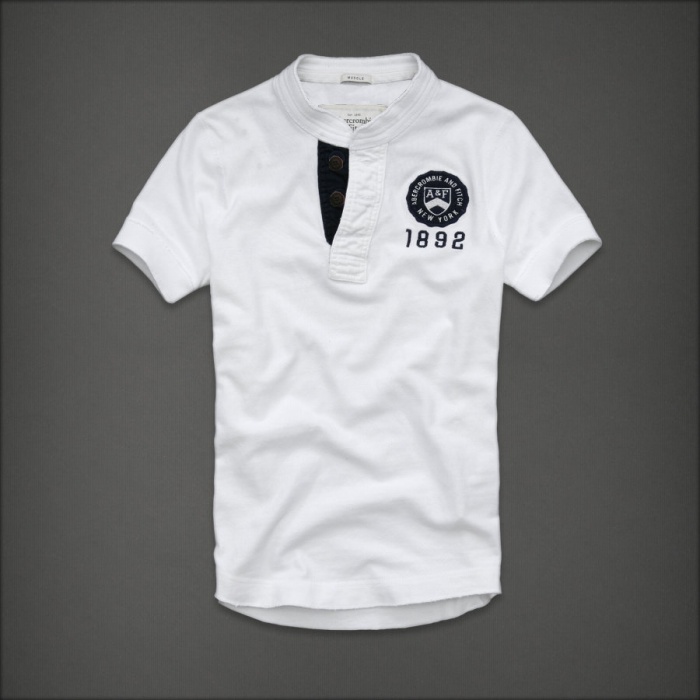 Abercrombie Fitch Hombres Ponte de pie de cuello Corto Remera AF5773